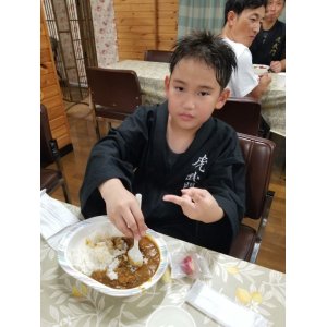 合宿最後の昼食はカレーライス