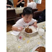 合宿最後の昼食はカレーライス